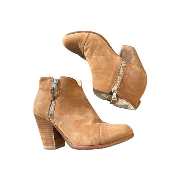 Rag & Bone suede tan heeled bootie size 37 - Picture 1 of 7